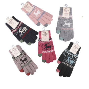 Frauen Winter warm warmes Fäumenstrickhandschuhe Acryl -Jacquard -Handschuhe Frauen mitten Handschuhe